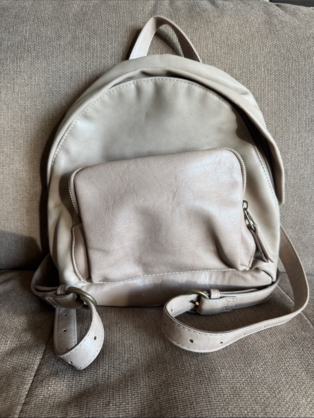 Universal Thread Taupe Faux-Leather Mini Backpack
